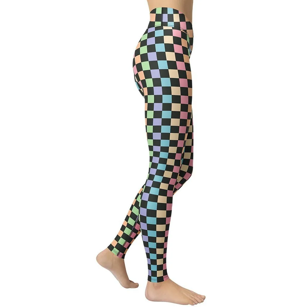 Pastel Checkerboard Yoga Leggings