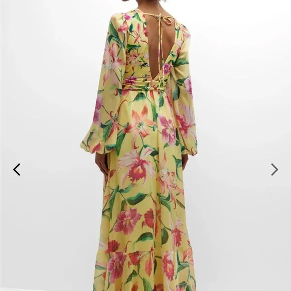 PatBo Laelia Cut Out Maxi Dress in Canary