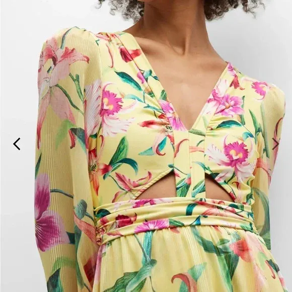 PatBo Laelia Cut Out Maxi Dress in Canary