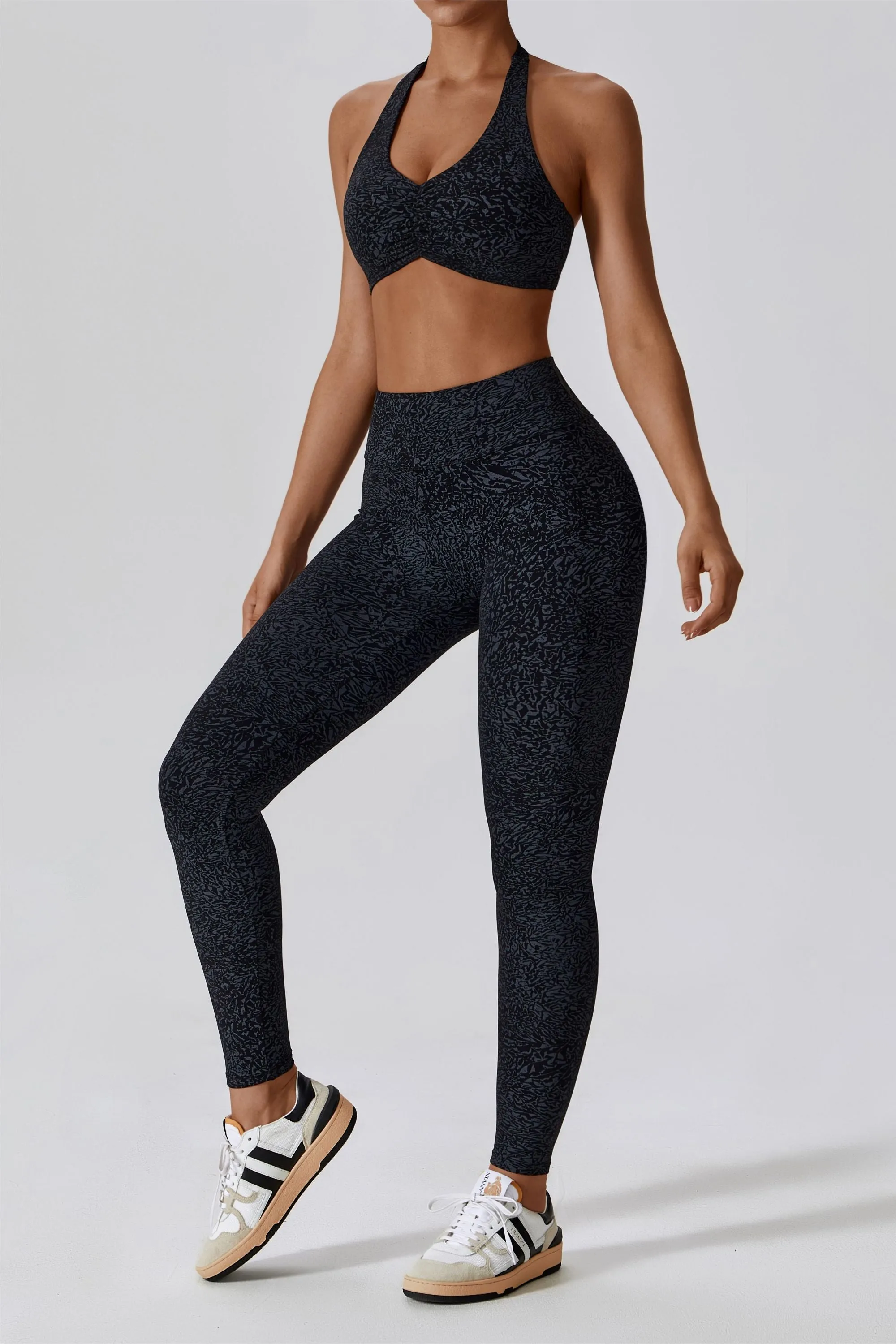 Patterned High-Rise Scrunch Leggings