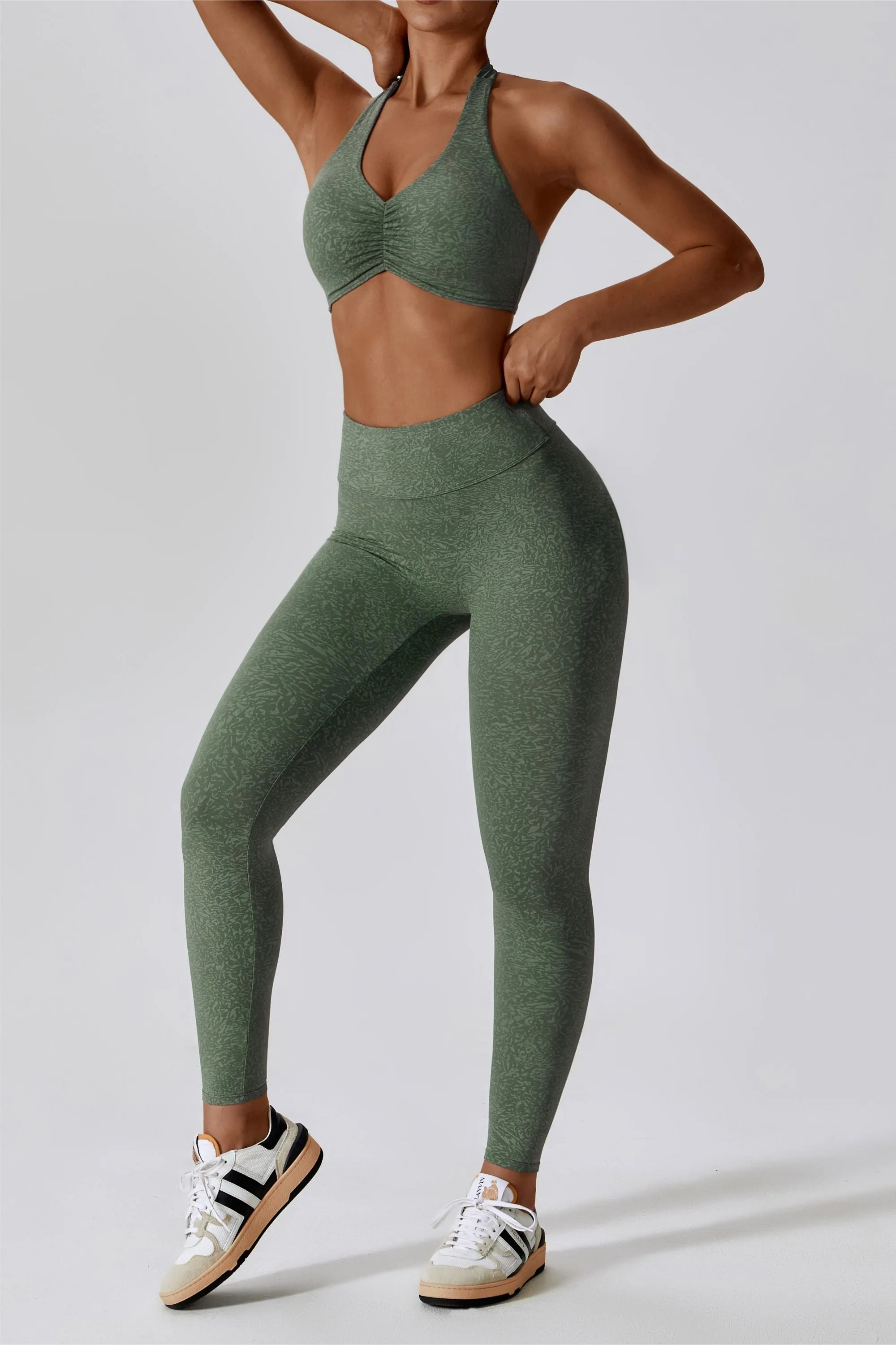 Patterned High-Rise Scrunch Leggings