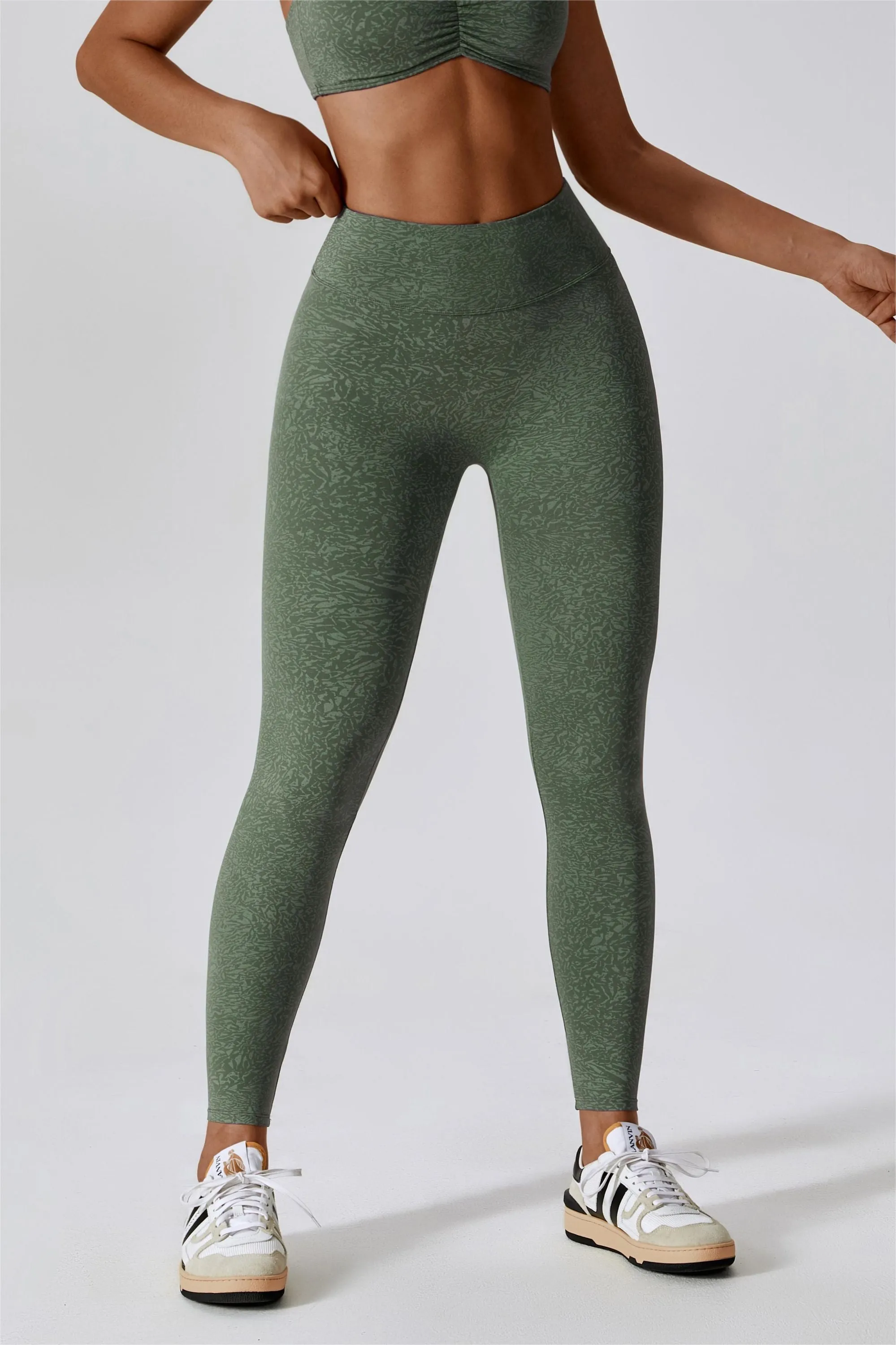 Patterned High-Rise Scrunch Leggings