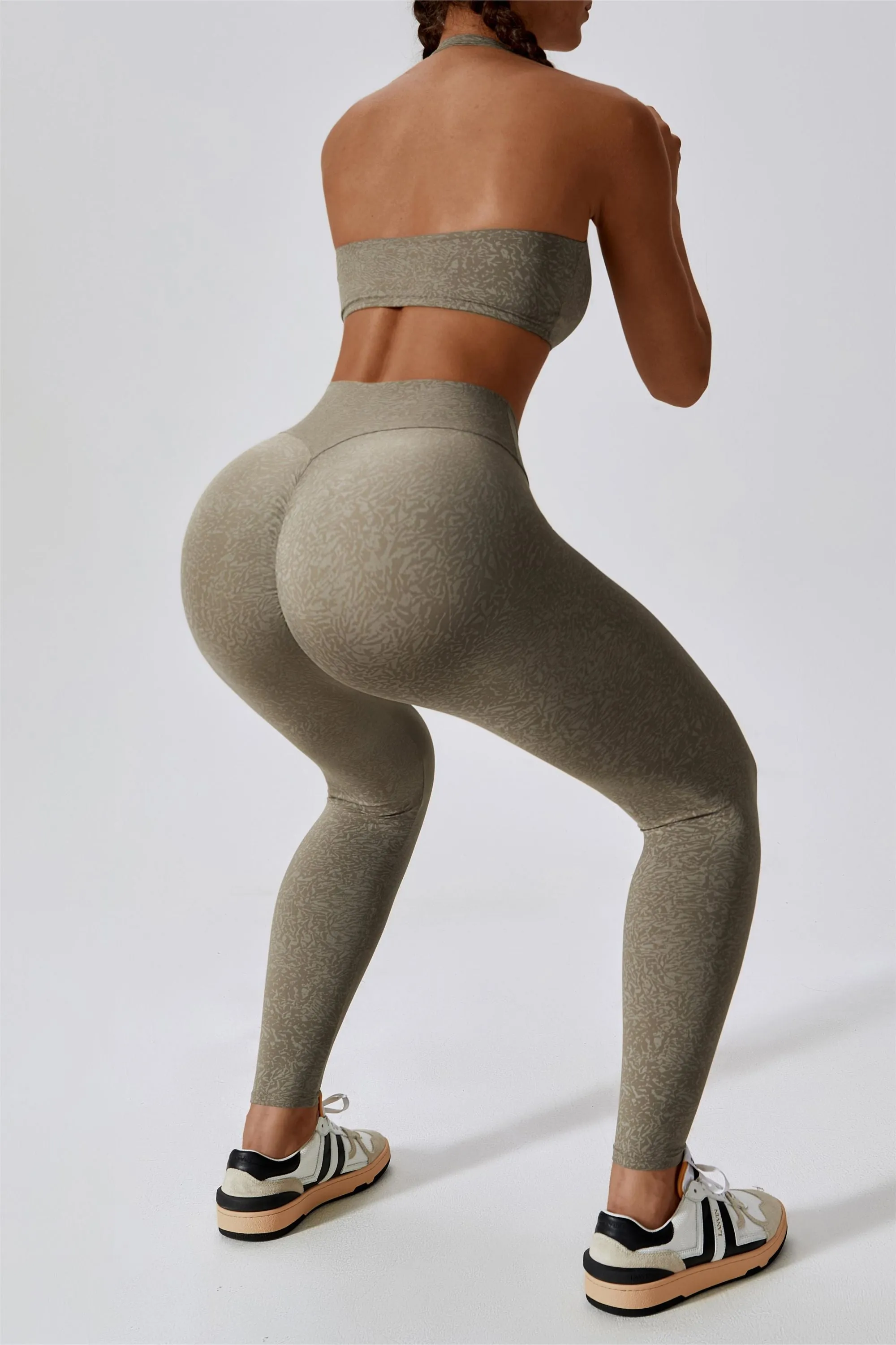 Patterned High-Rise Scrunch Leggings