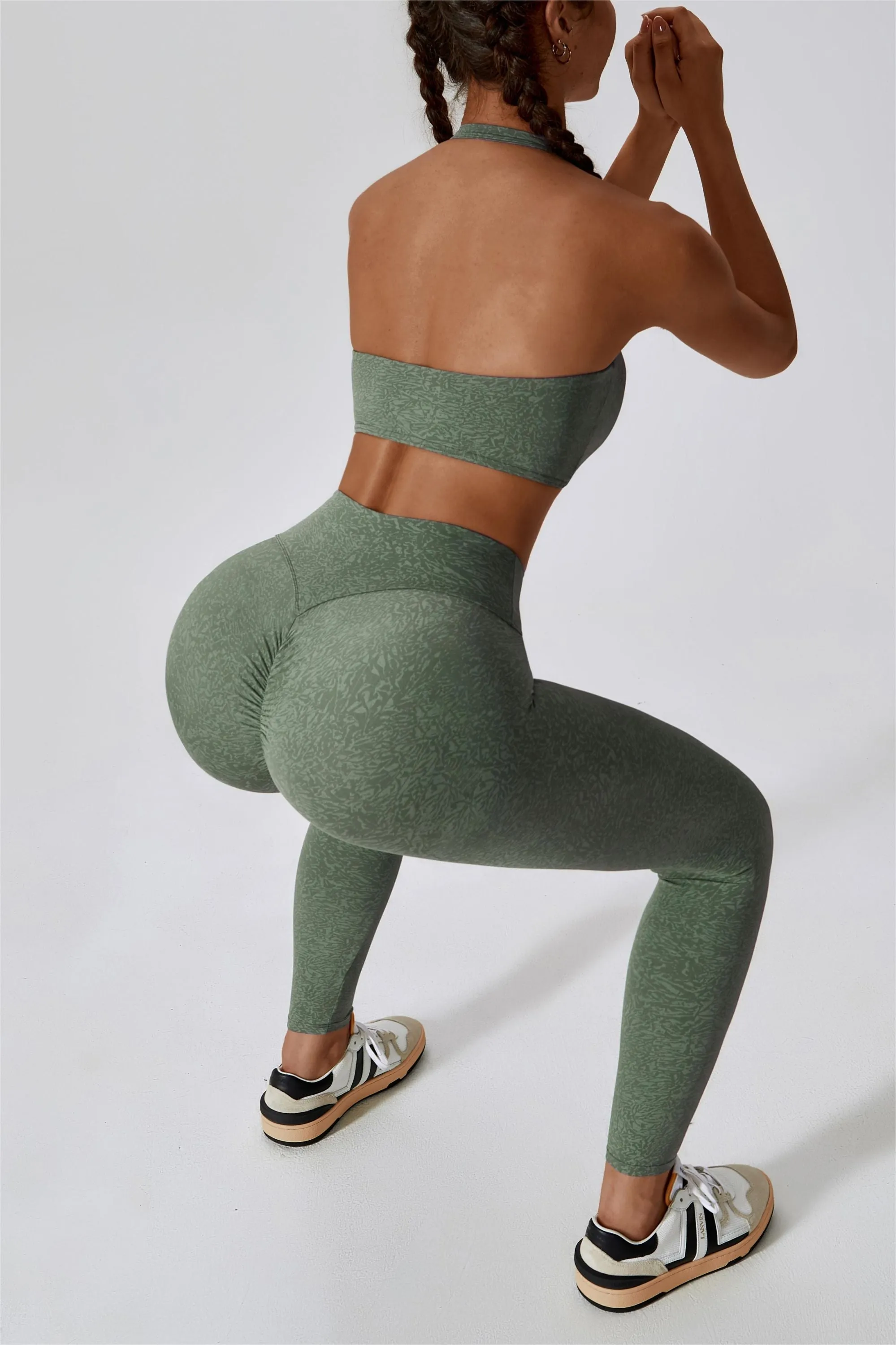 Patterned High-Rise Scrunch Leggings