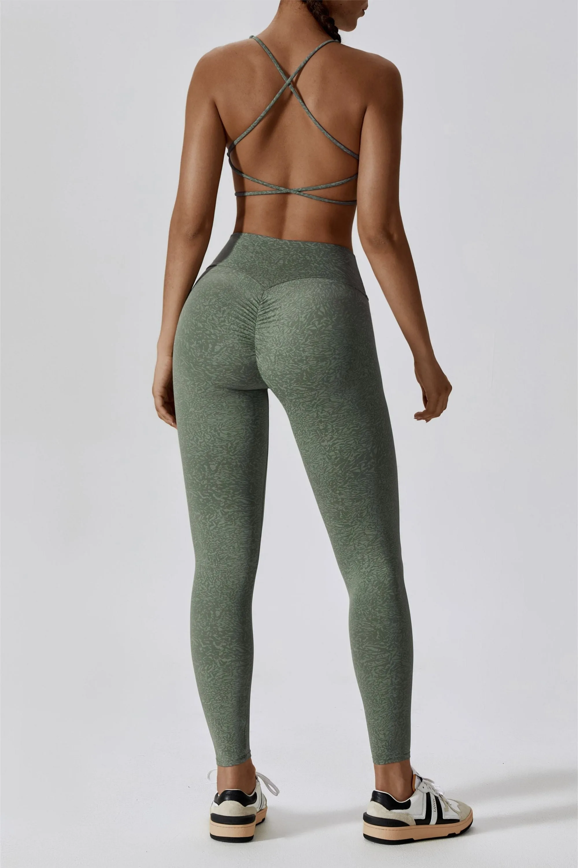 Patterned High-Rise Scrunch Leggings