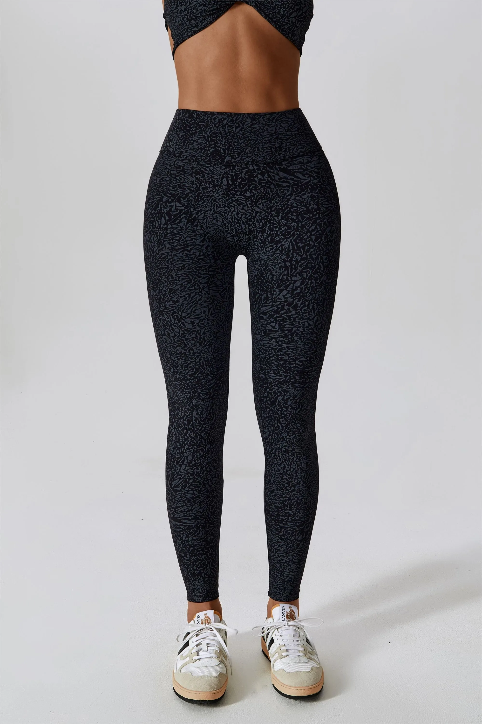 Patterned High-Rise Scrunch Leggings