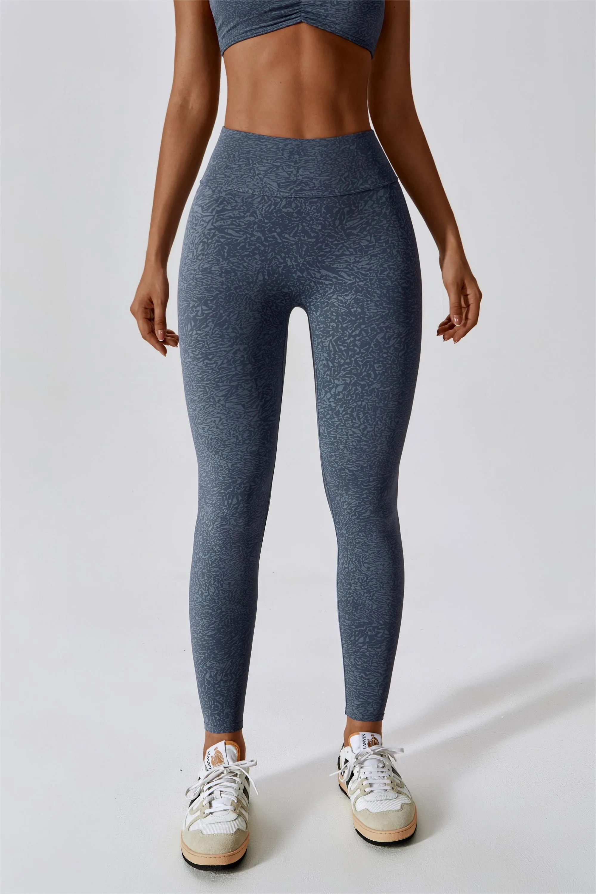 Patterned High-Rise Scrunch Leggings