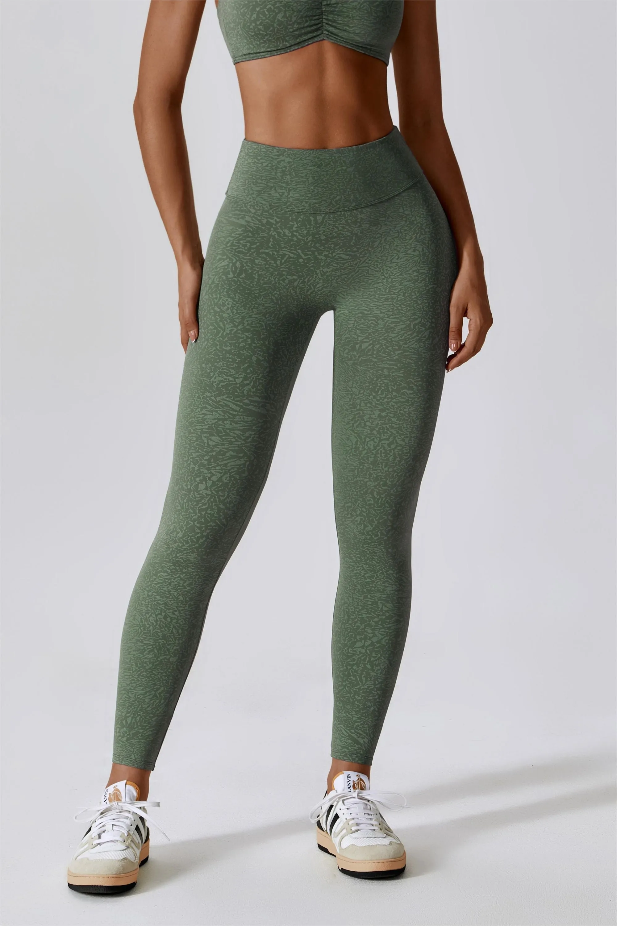 Patterned High-Rise Scrunch Leggings