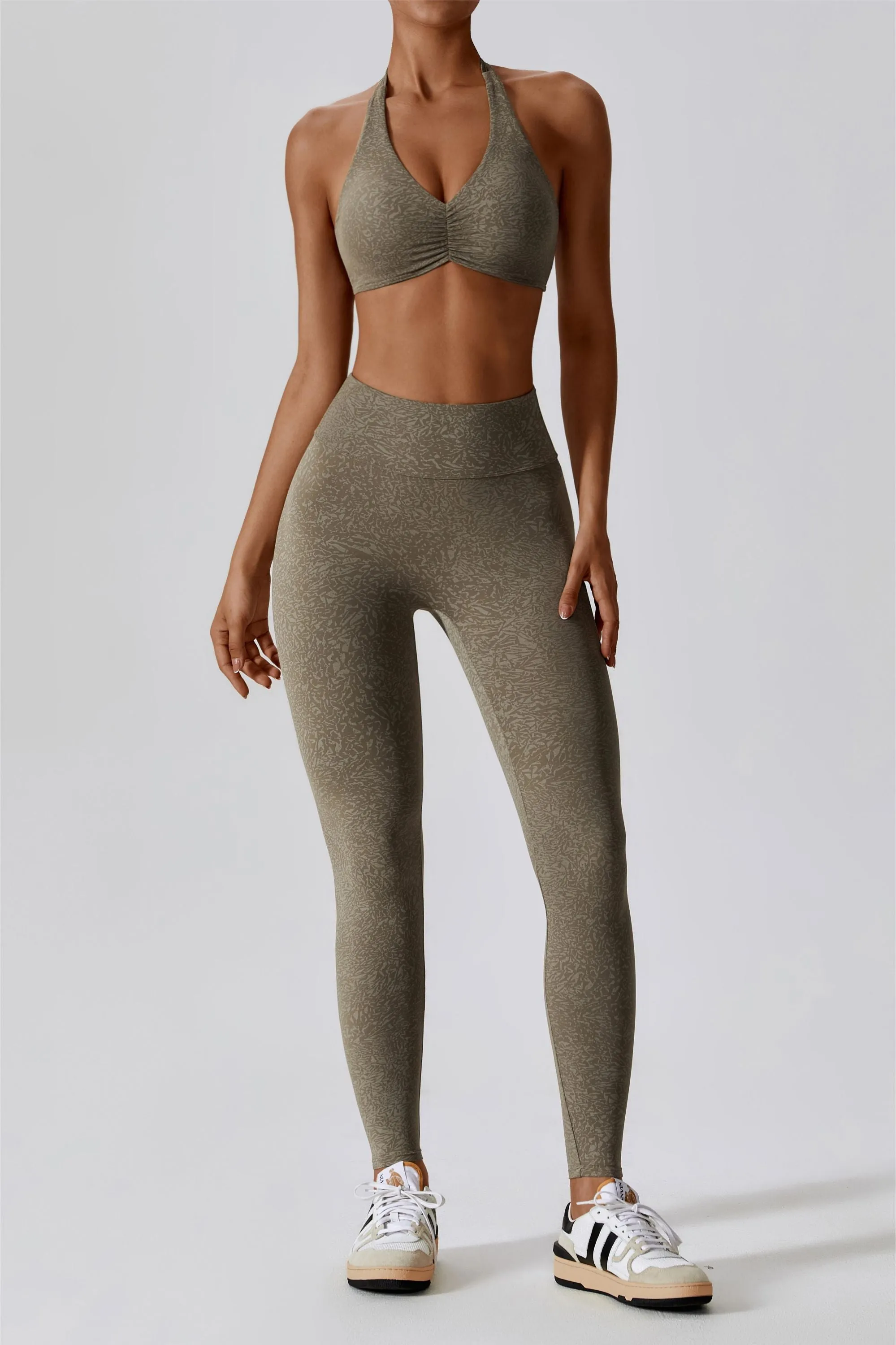 Patterned High-Rise Scrunch Leggings