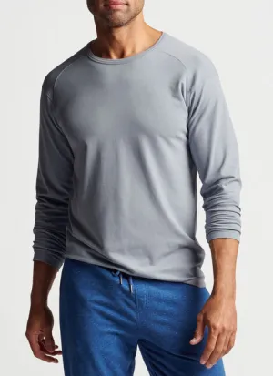 Peter Millar Lava Wash Jersey Long Sleeve Crew Gale Grey