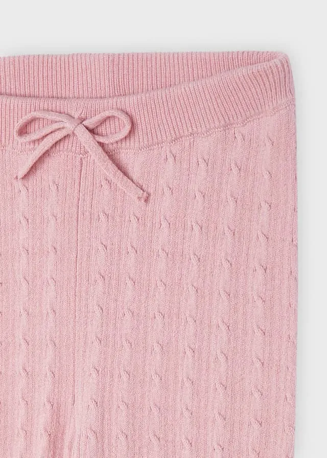 Pink Cable Knit Leggings
