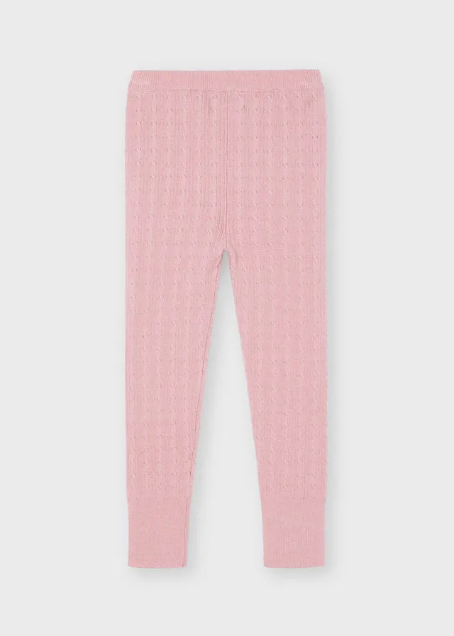 Pink Cable Knit Leggings