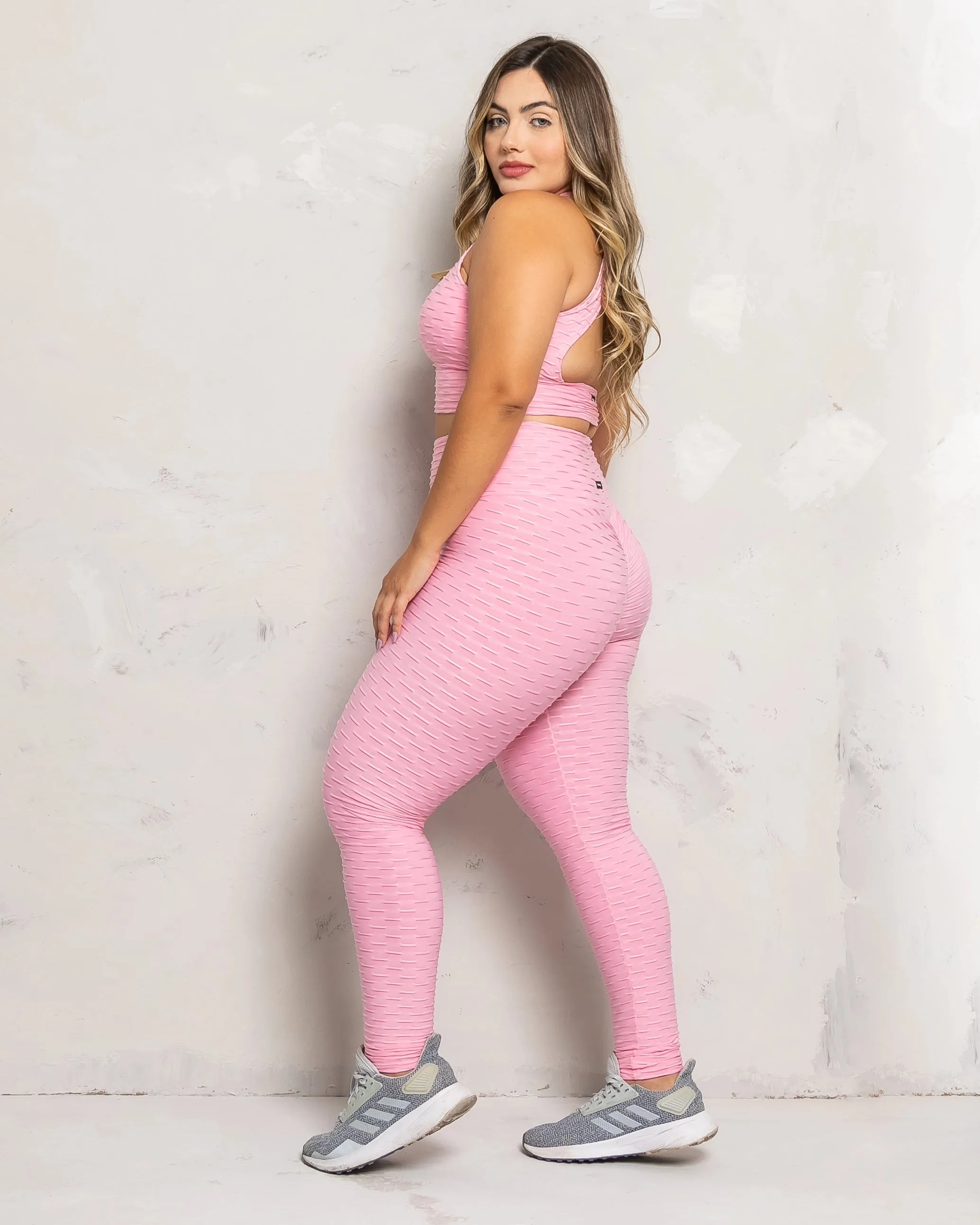 Pink High Rise Scrunch Booty Leggings