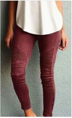Pleated jeggings Various Colors