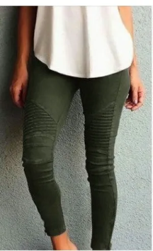Pleated jeggings Various Colors