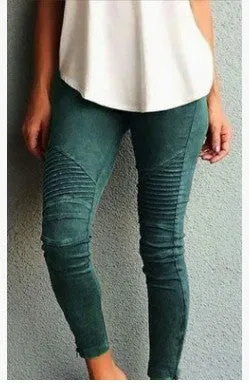 Pleated jeggings Various Colors