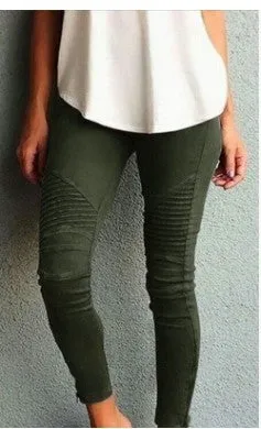 Pleated jeggings Various Colors