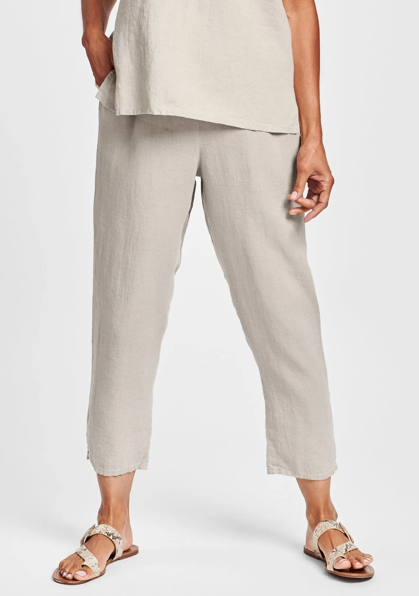 Pocketed Ankle Pant - Linen Pants - FINAL SALE