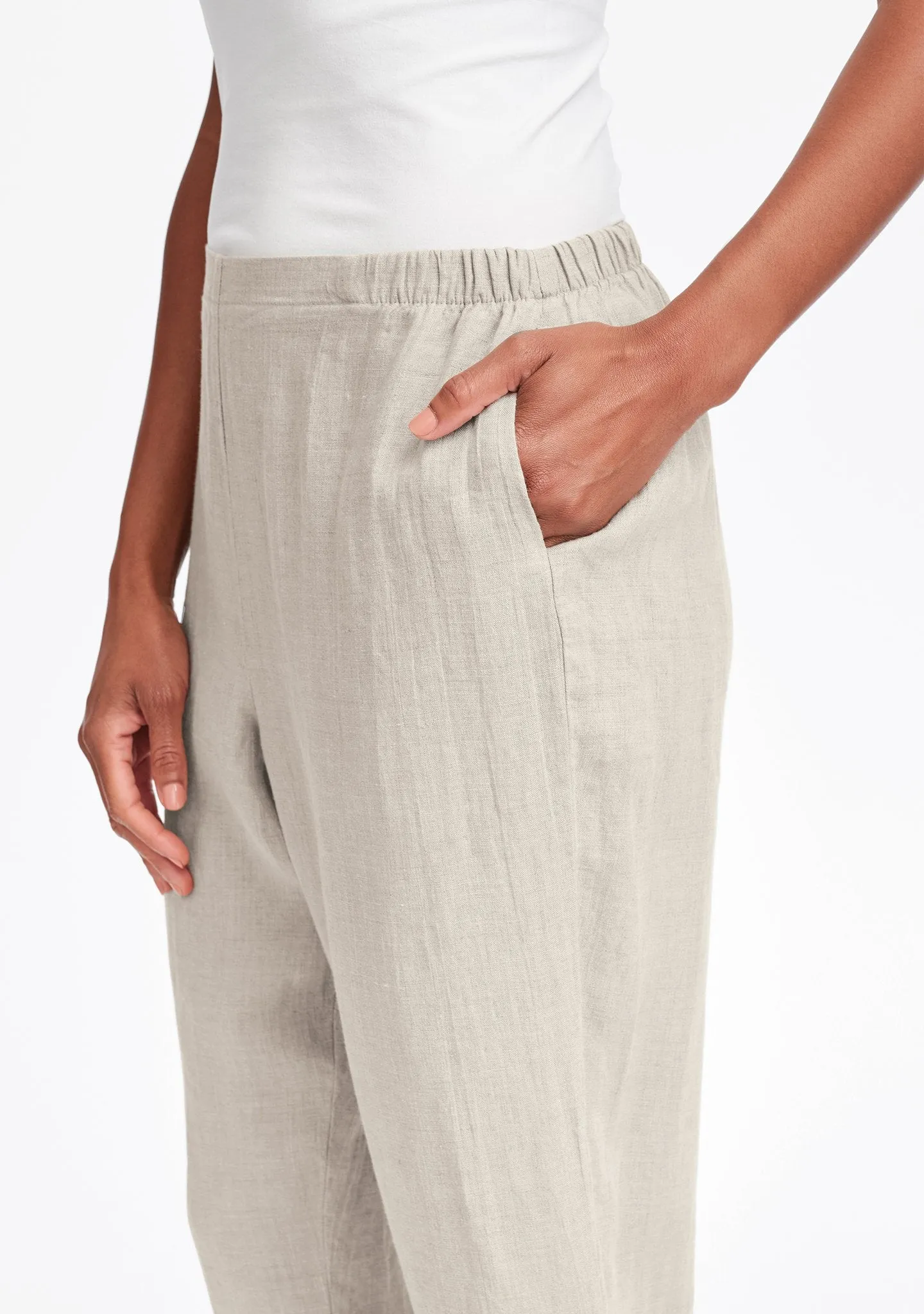 Pocketed Ankle Pant - Linen Pants - FINAL SALE