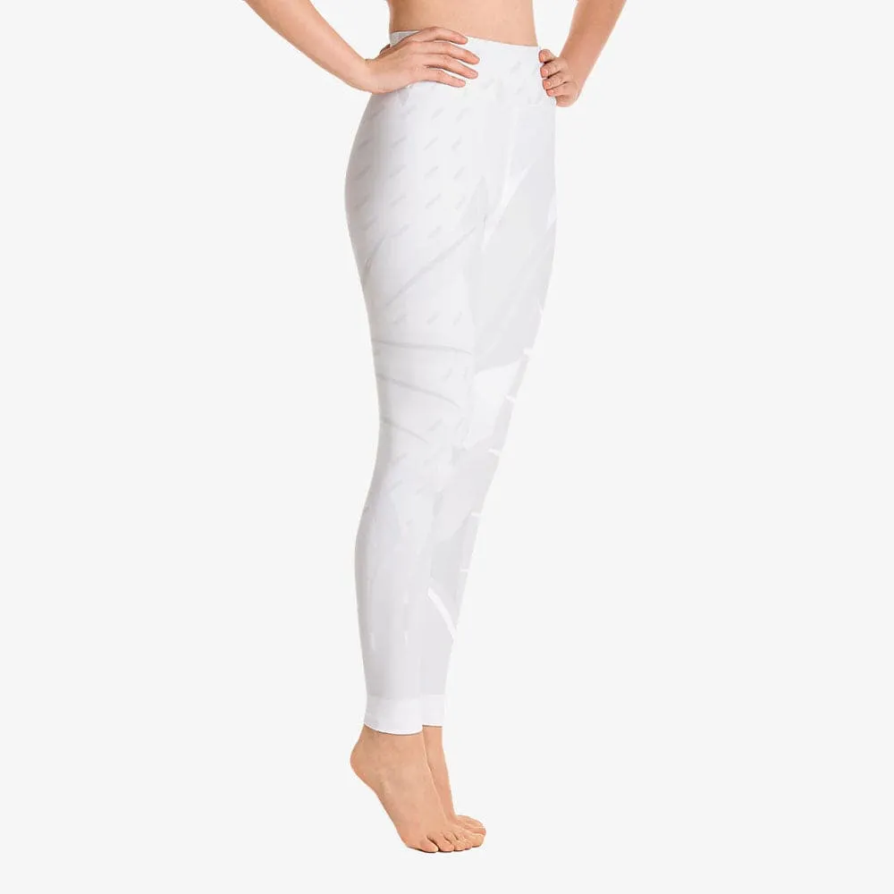 Printed Leggings "Leaves" White