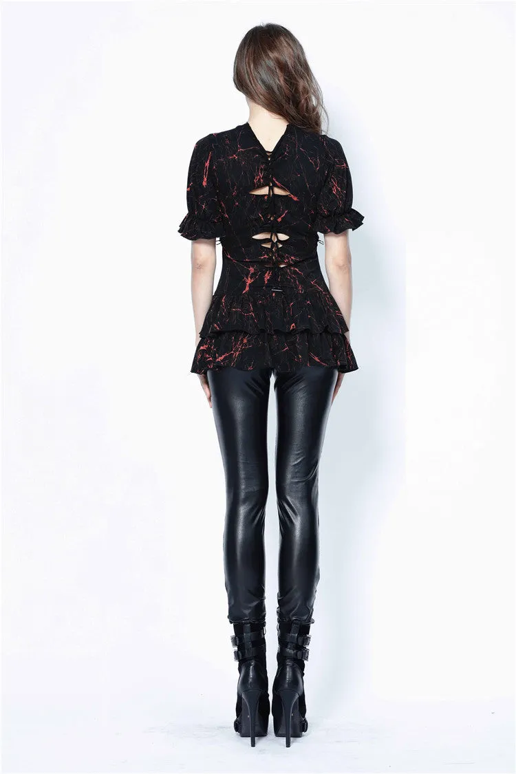 Punk sexy vertical grain lace legging pants PW080