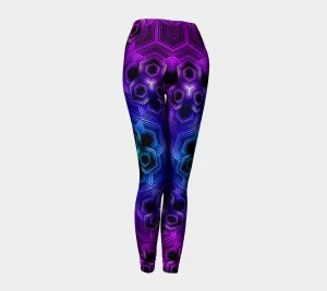 PURPLE  HEXAGON PATTERN | LEGGINGS | YANTRART