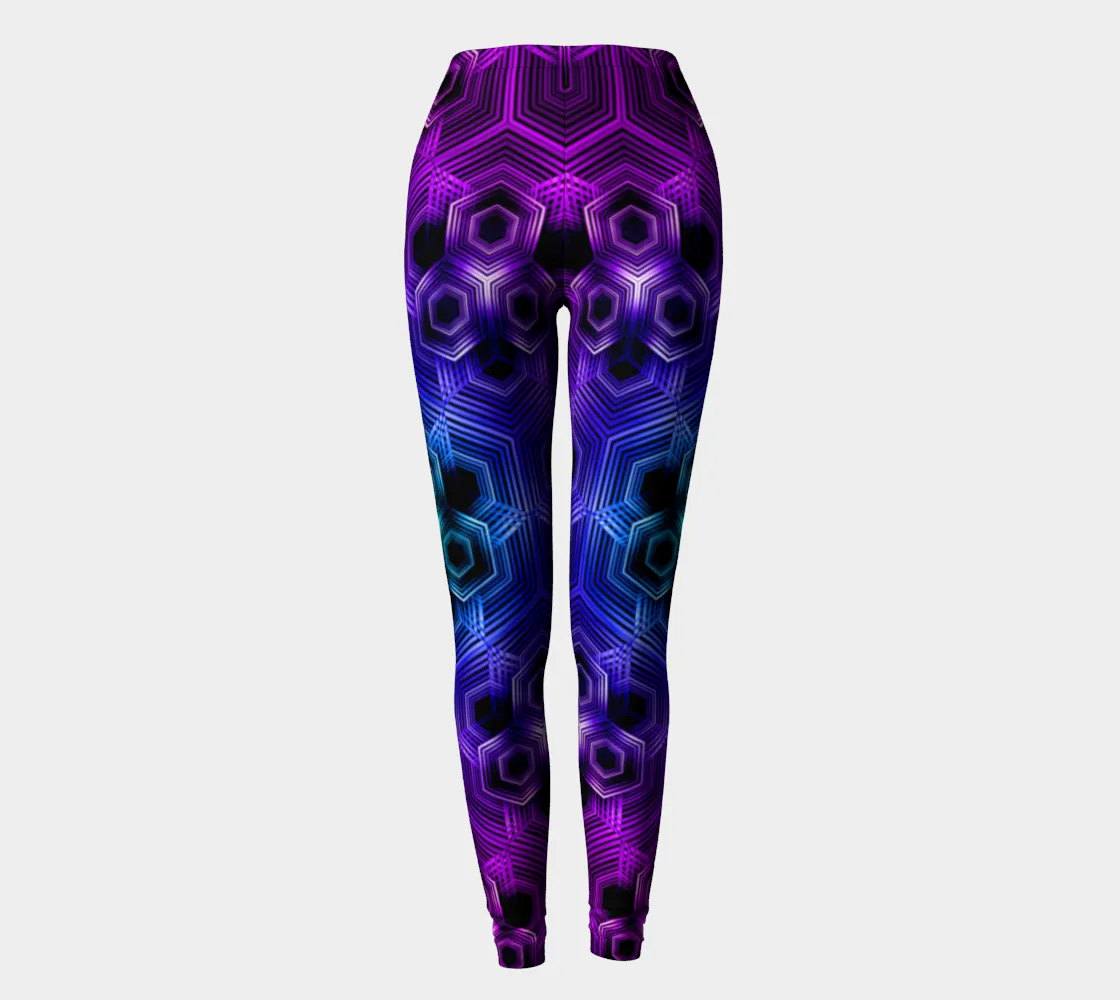 PURPLE  HEXAGON PATTERN | LEGGINGS | YANTRART