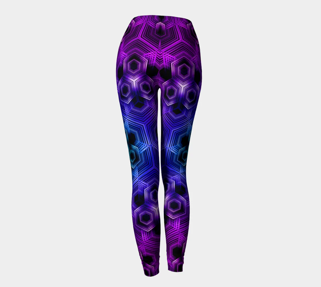 PURPLE  HEXAGON PATTERN | LEGGINGS | YANTRART