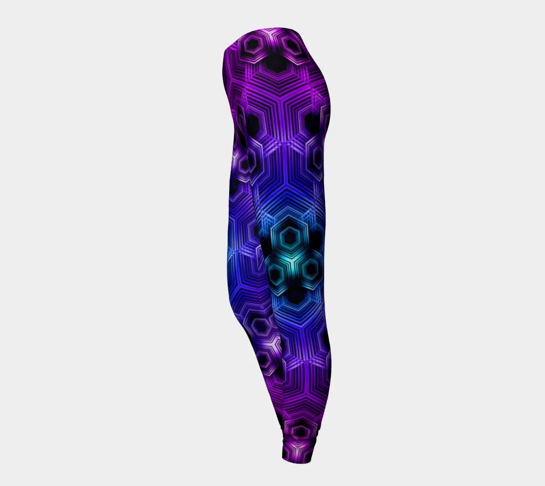 PURPLE  HEXAGON PATTERN | LEGGINGS | YANTRART