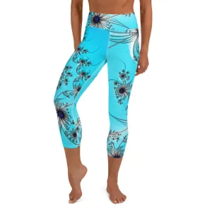 "Cobalt Spin" Collection - Yoga Capri Leggings