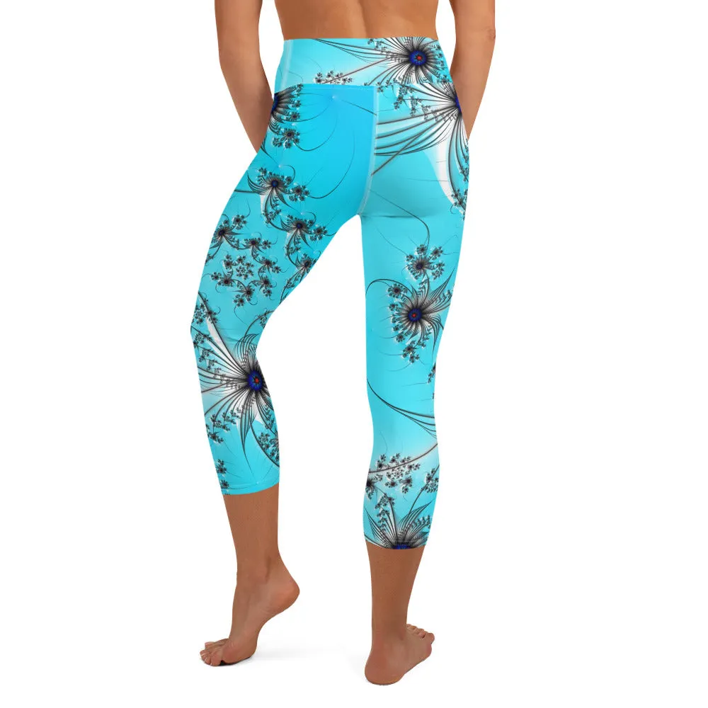 "Cobalt Spin" Collection - Yoga Capri Leggings