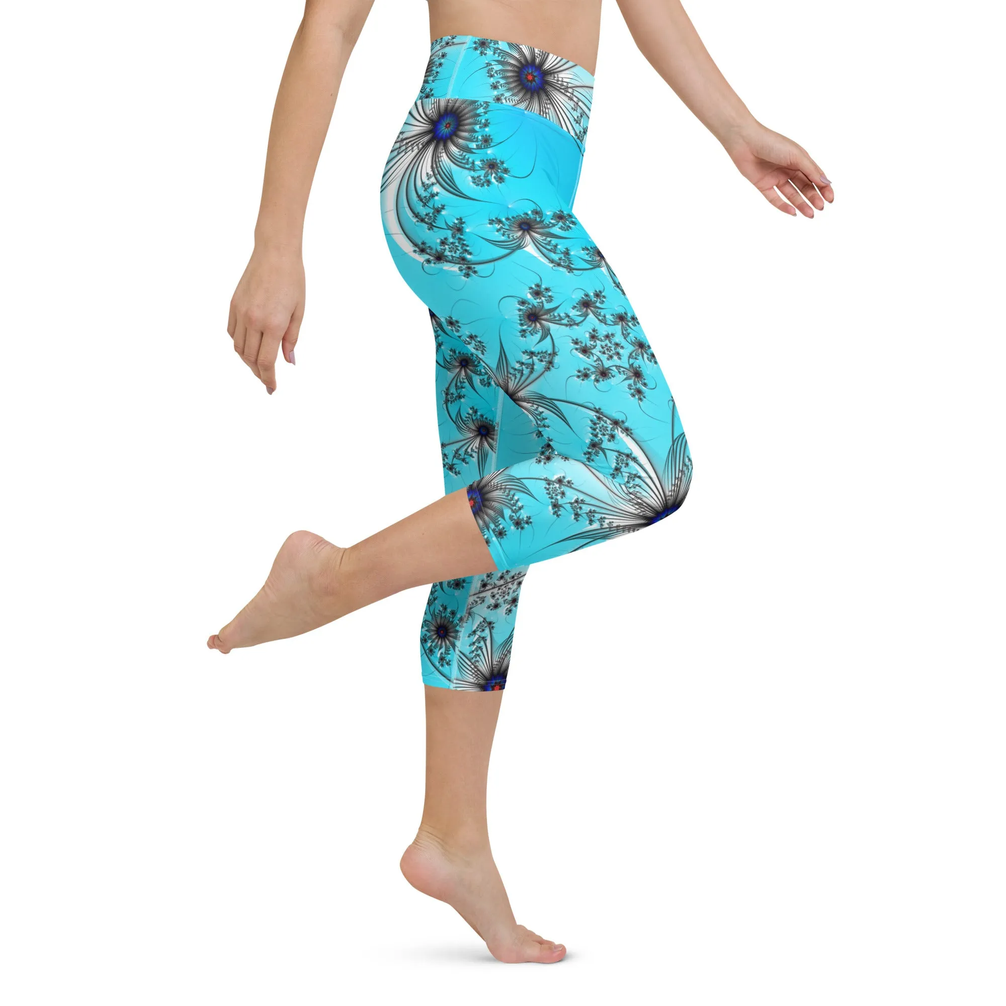 "Cobalt Spin" Collection - Yoga Capri Leggings