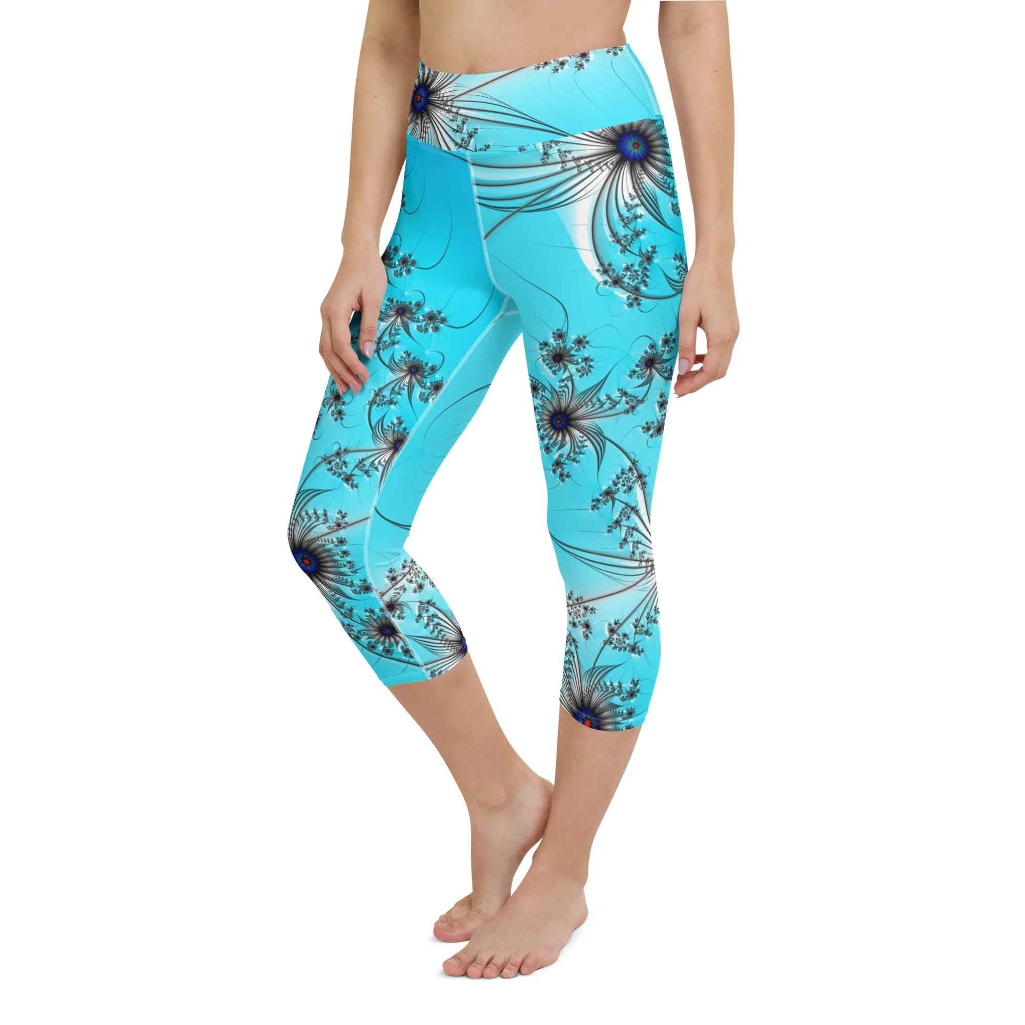 "Cobalt Spin" Collection - Yoga Capri Leggings