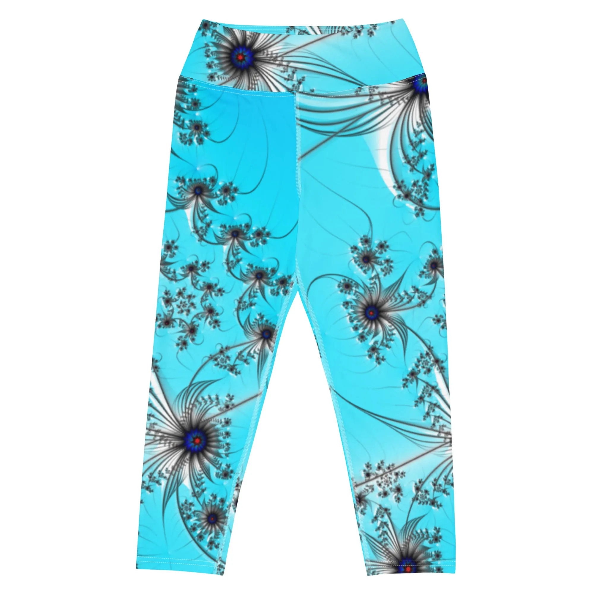 "Cobalt Spin" Collection - Yoga Capri Leggings