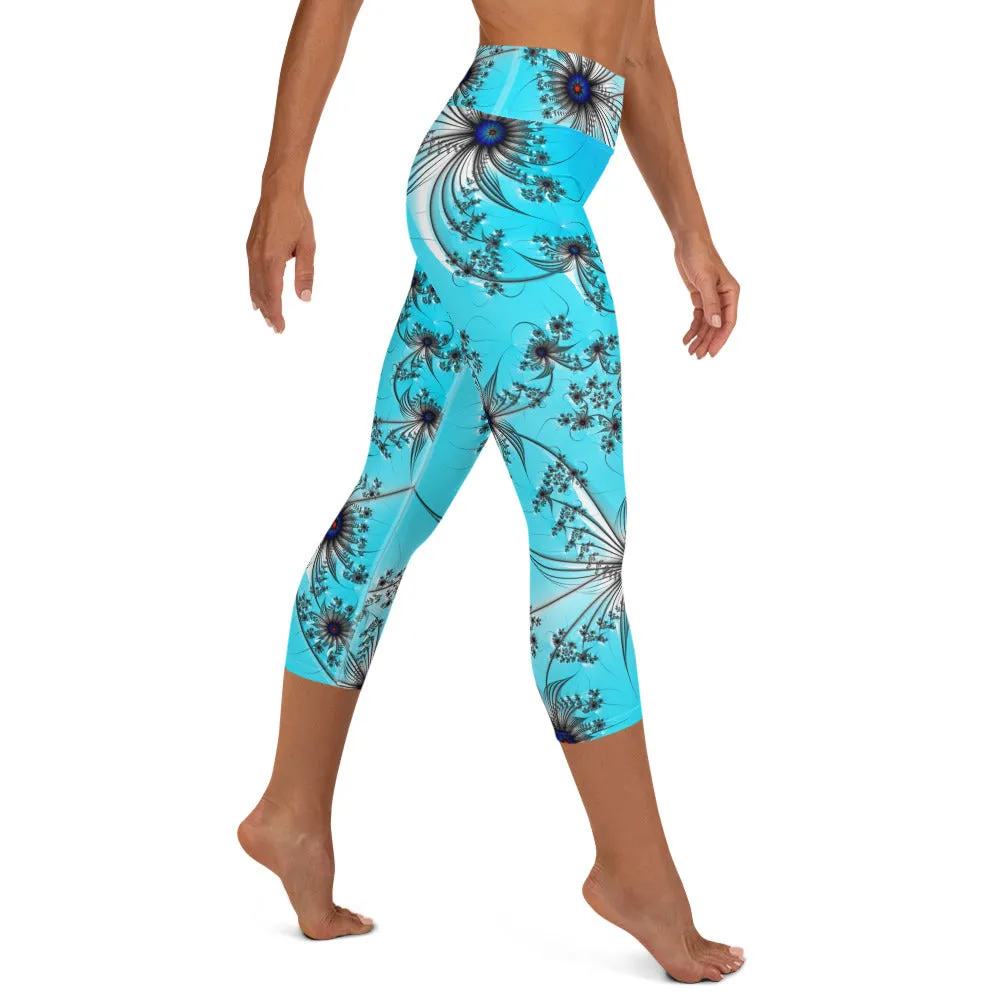 "Cobalt Spin" Collection - Yoga Capri Leggings