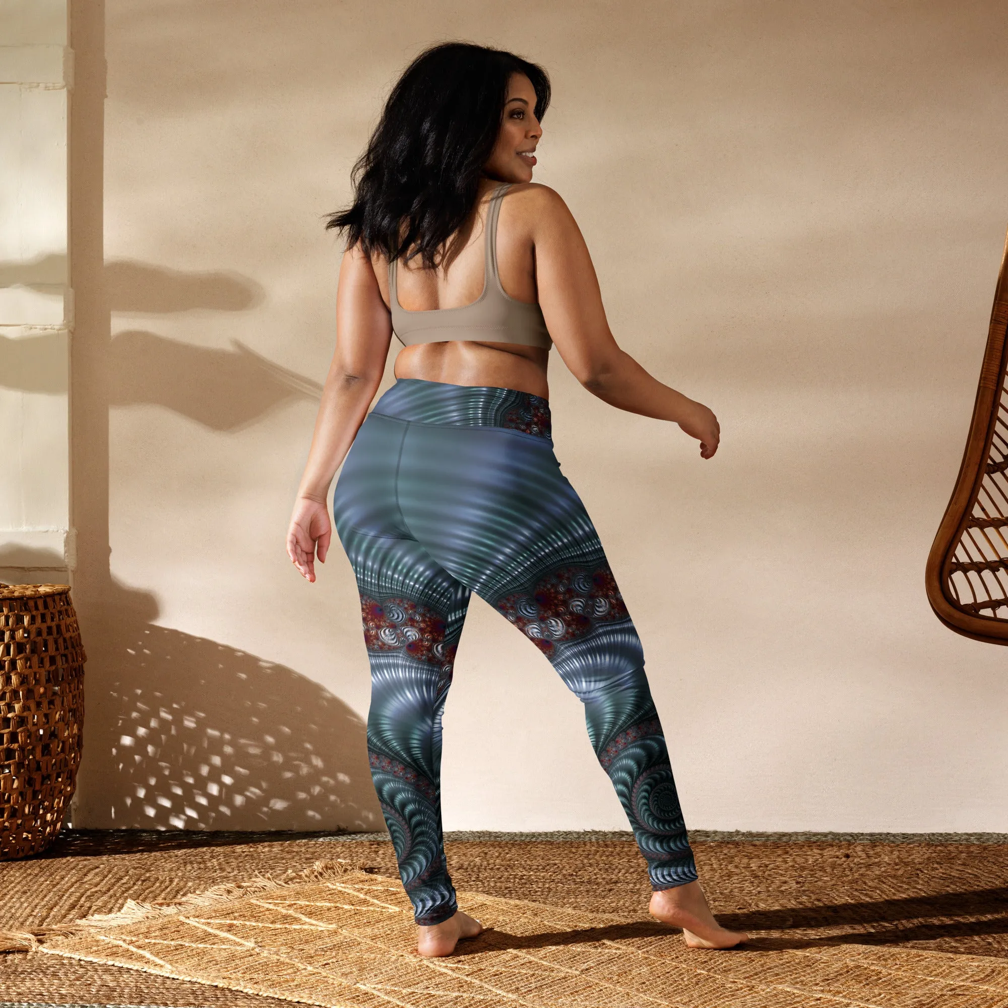 "Fractal Seashell" Collection - Long Yoga Leggings