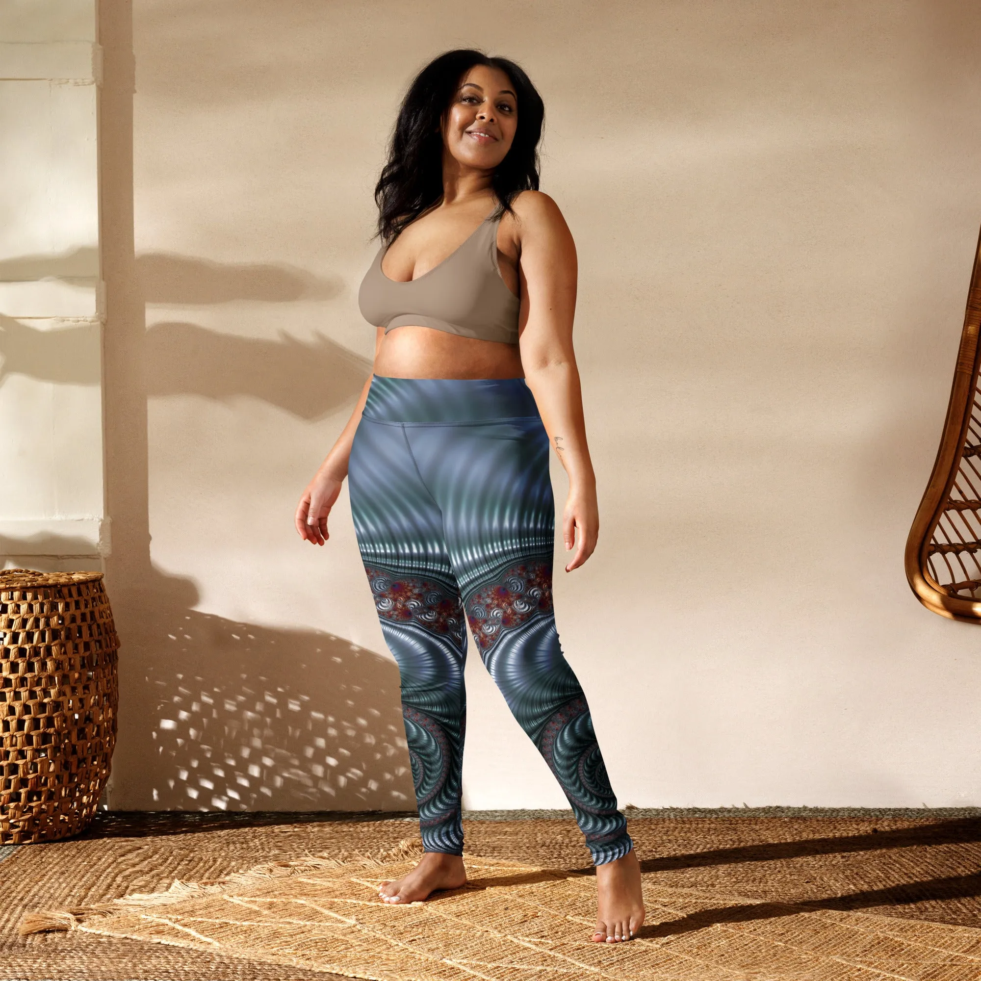 "Fractal Seashell" Collection - Long Yoga Leggings