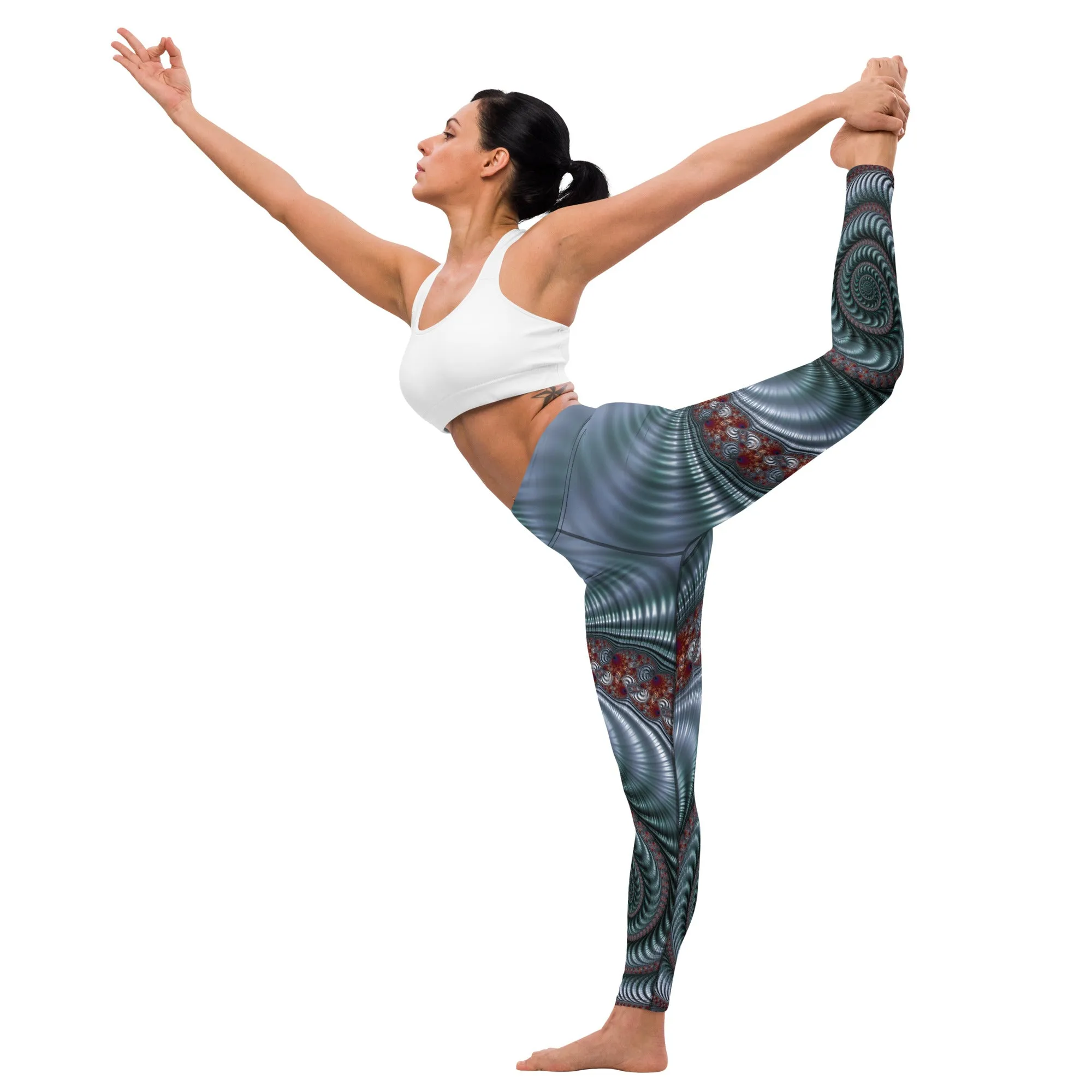 "Fractal Seashell" Collection - Long Yoga Leggings