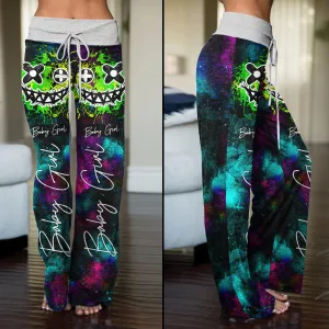 Radiant Skull Smile High-waisted Wide Leg Pants