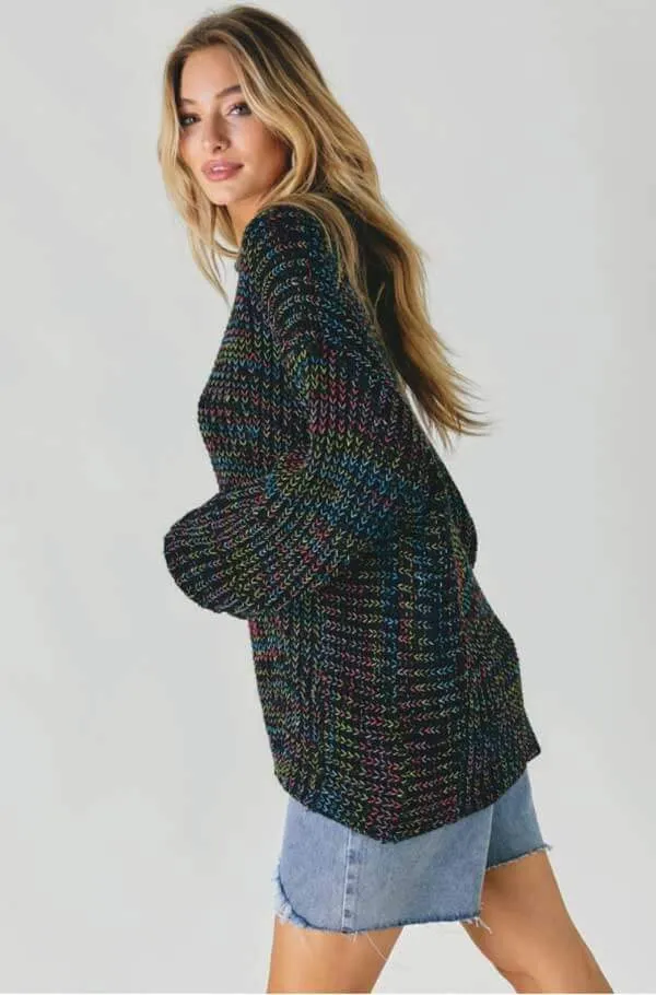 Rainbow Knit Crew Neck Sweater