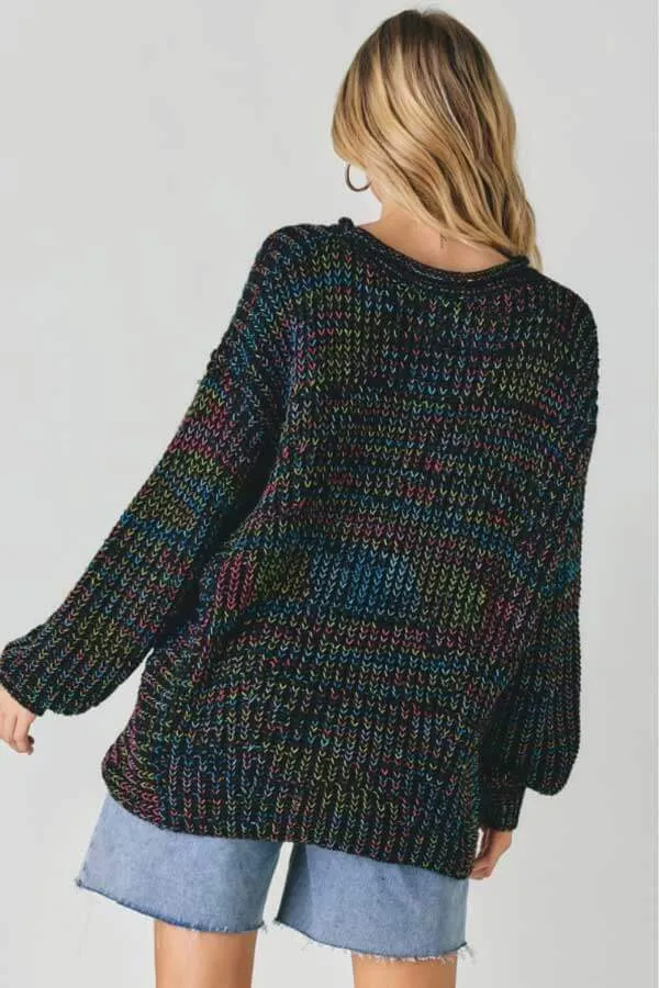 Rainbow Knit Crew Neck Sweater