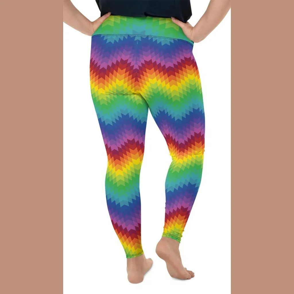 Rainbow Pattern Plus Size Leggings