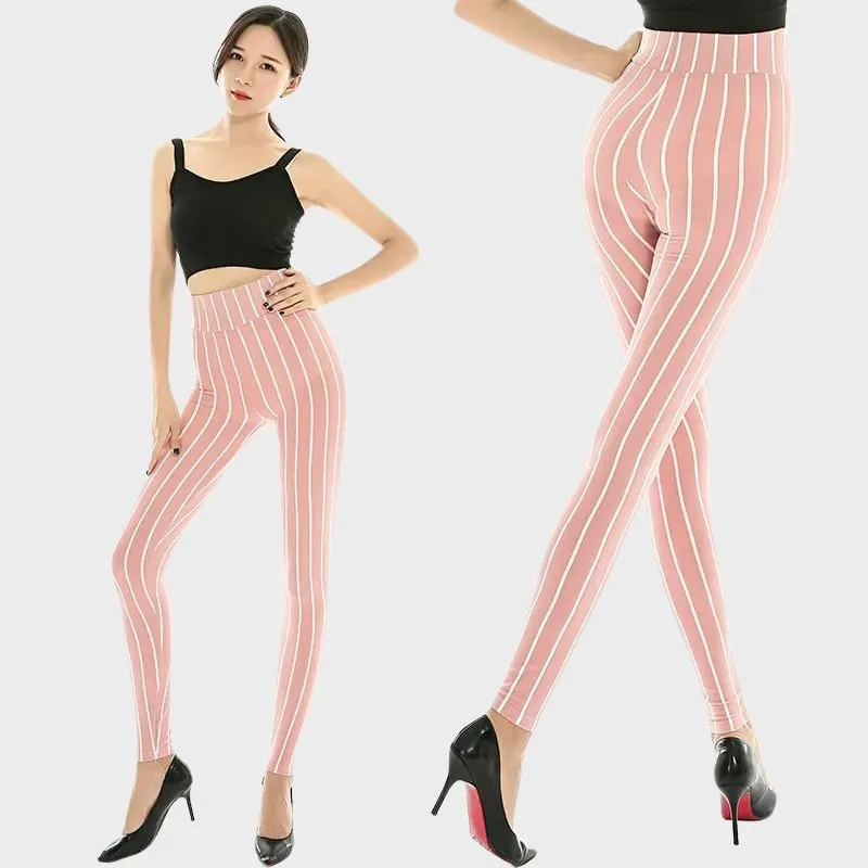 RAVENNA - Skinny Leggings med randigt tryck