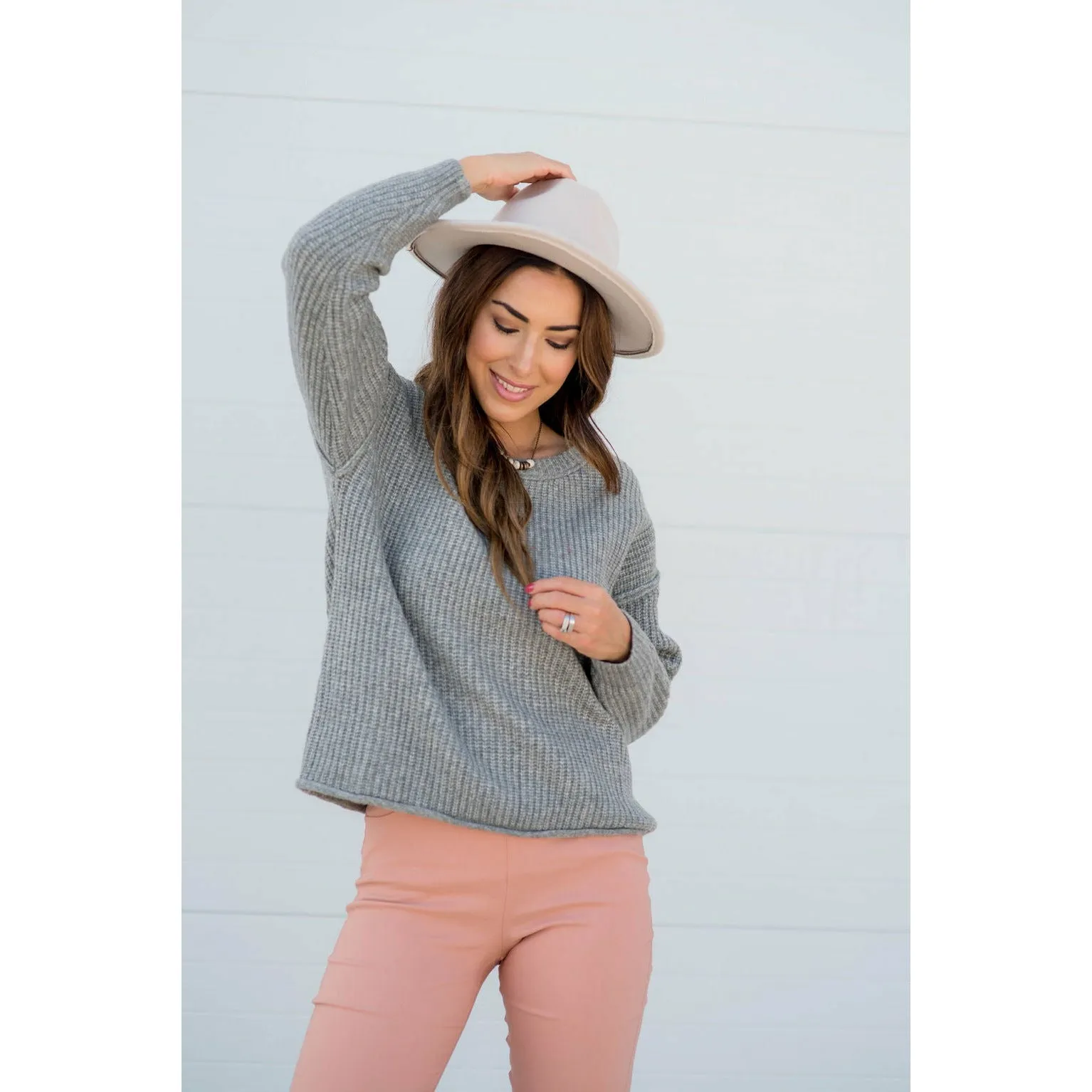 Raw Stitched Textured Sweater