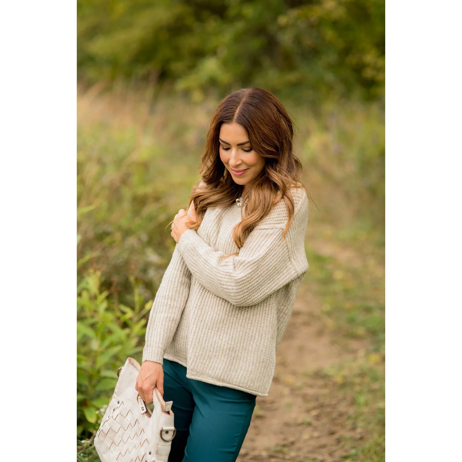 Raw Stitched Textured Sweater