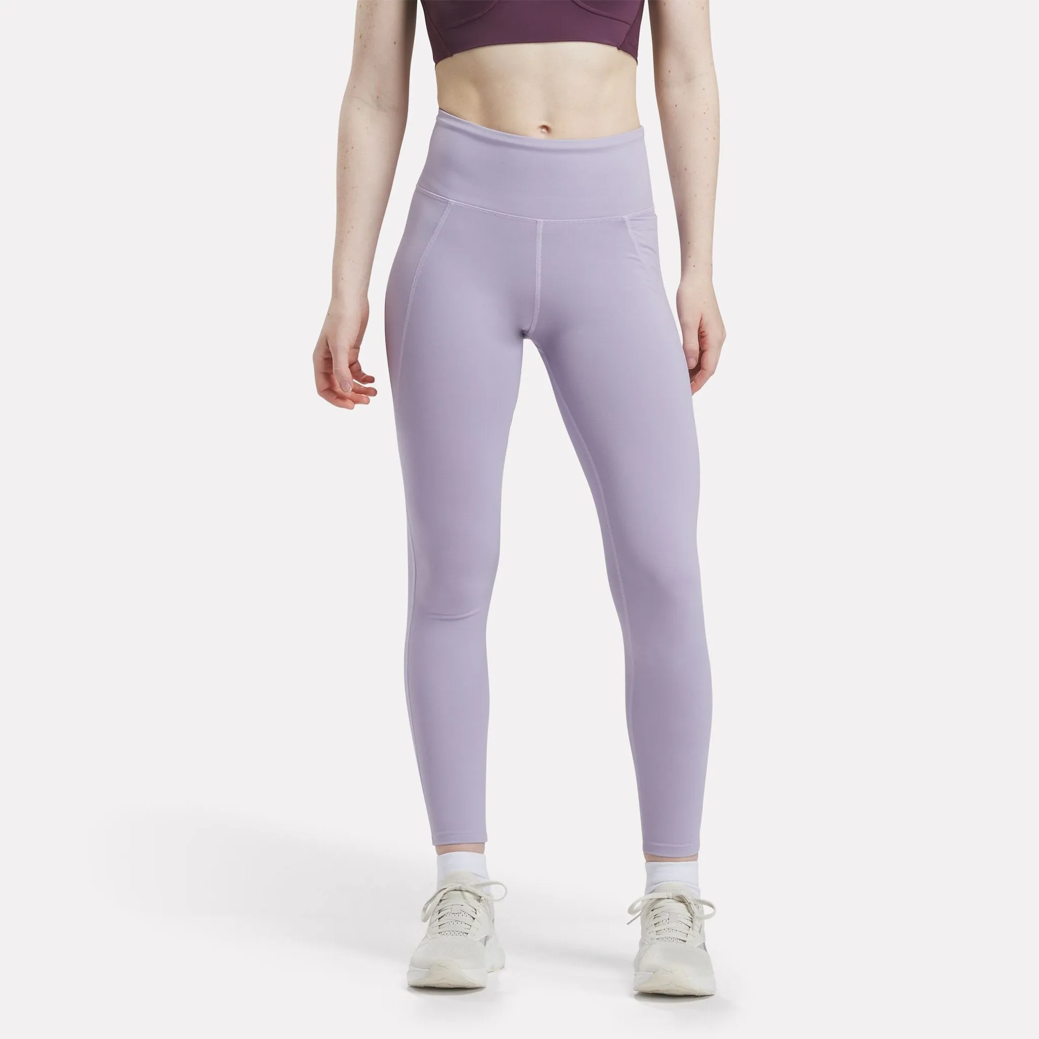 REEBOK WOMEN'S LUX HIGH RISE PURPLE TIGHT LEGGINGS