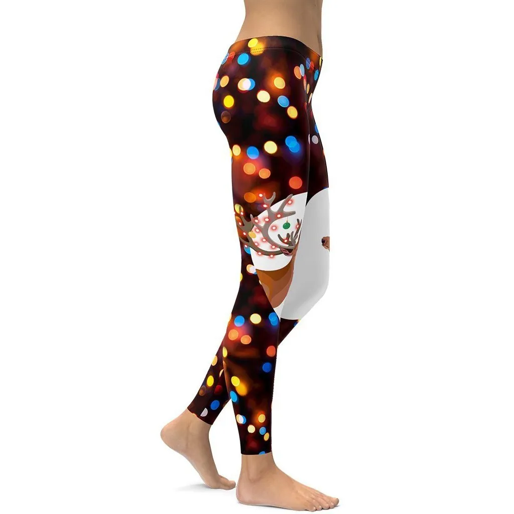 Reindeers in Love Christmas Leggings