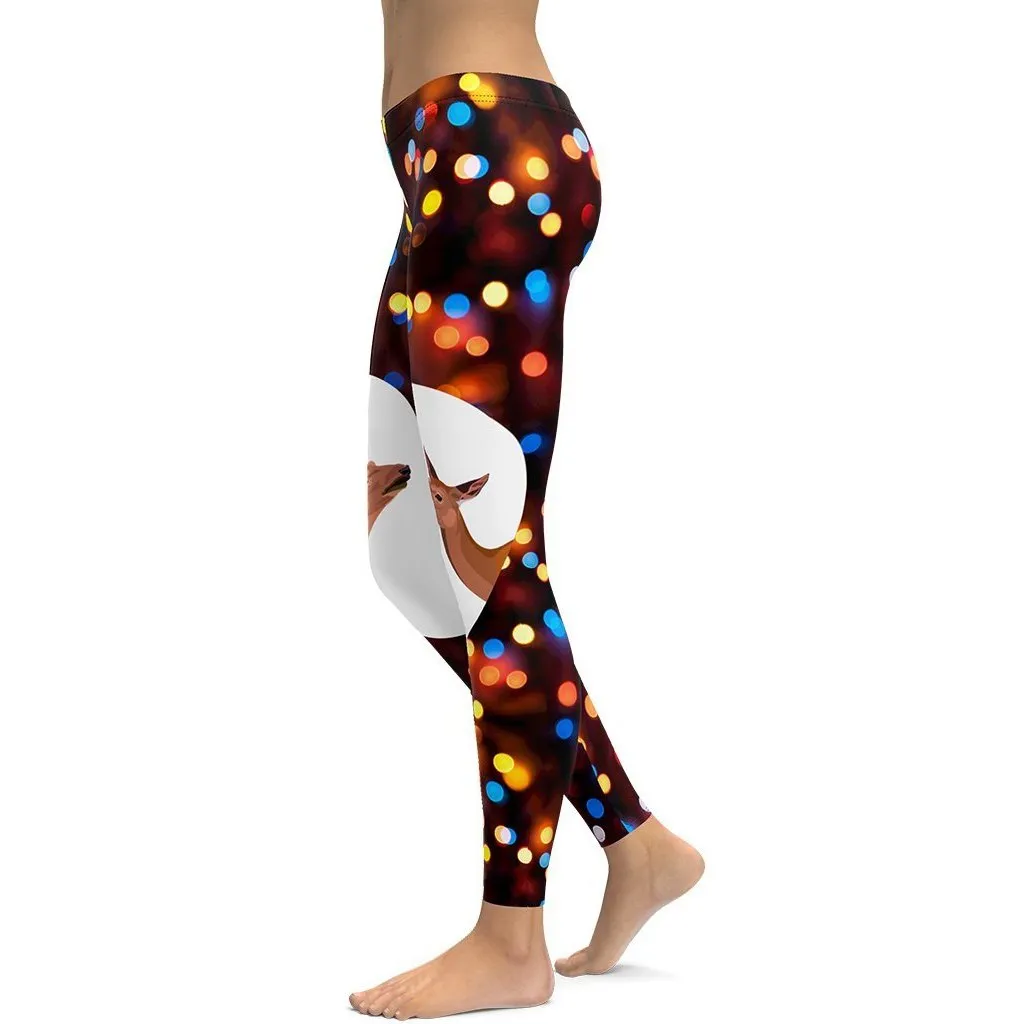 Reindeers in Love Christmas Leggings