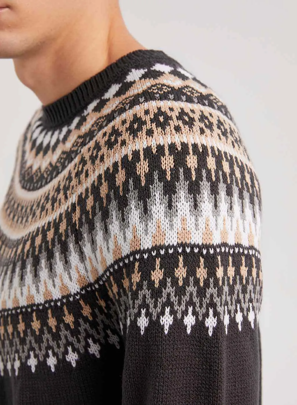 Relaxed Fit Casual Checkered Knit Christmas Sweater for Men
