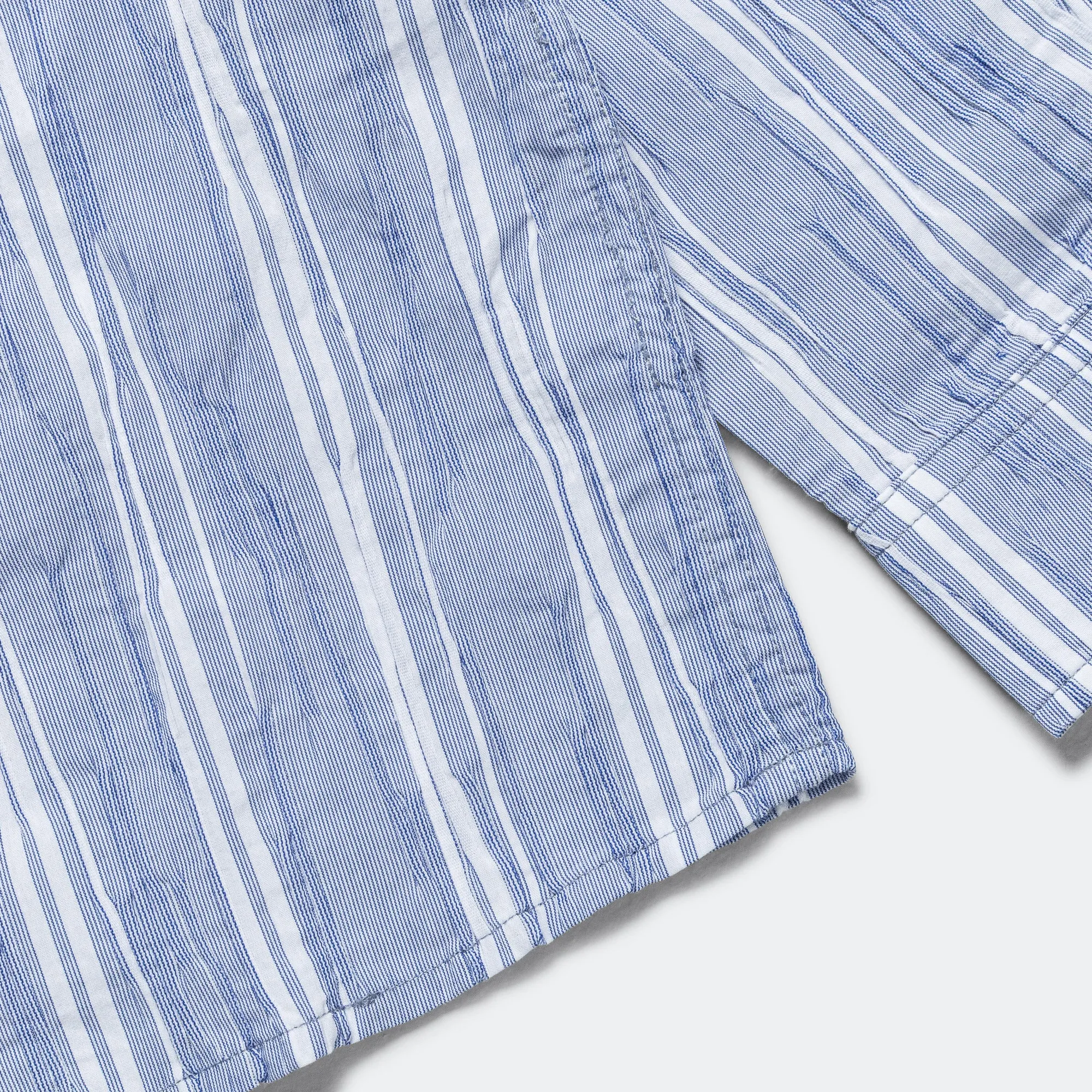 Relaxed L/S Shirt - Crinkley Navy/White Stripe